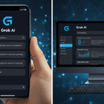 The Grok AI chat interface inside the X app, showing a conversation with the chatbot.