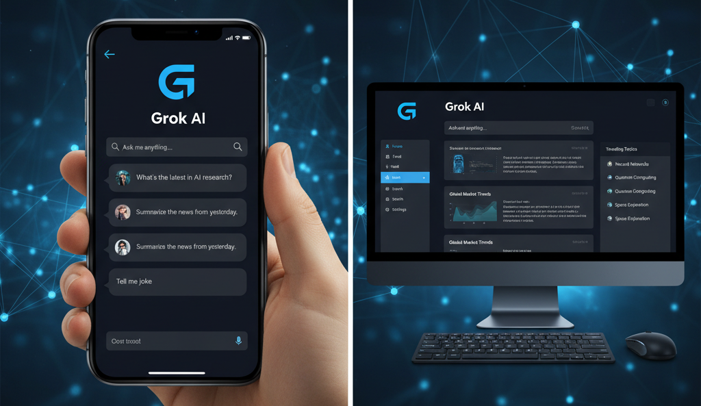 The Grok AI chat interface inside the X app, showing a conversation with the chatbot.