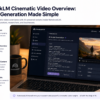 NotebookLM cinematic video overview showing AI script generation on a laptop screen.